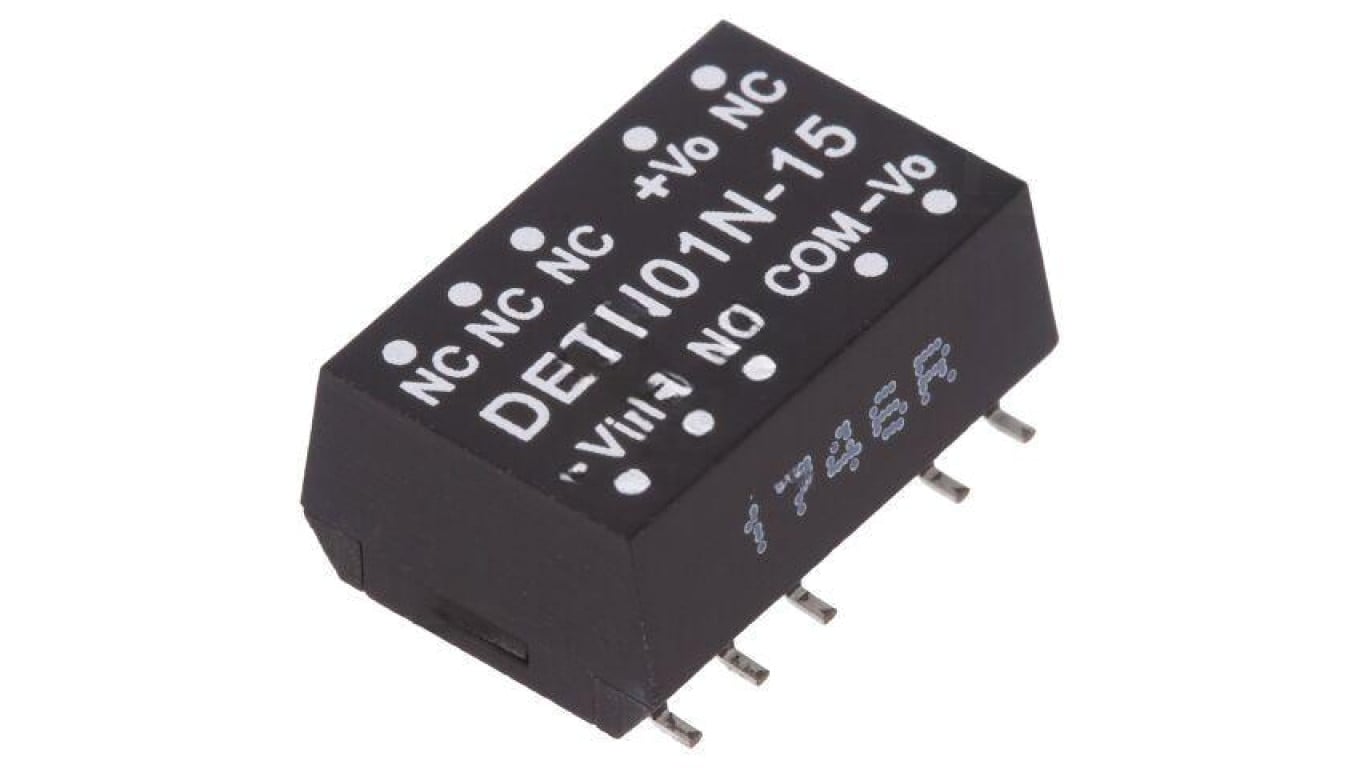 Przetwornica DC/DC, 1W, Uwej: 21,6...26,4 VDC, Uwyj: 15 VDC, Iwyj: 34mA DETN01N-15