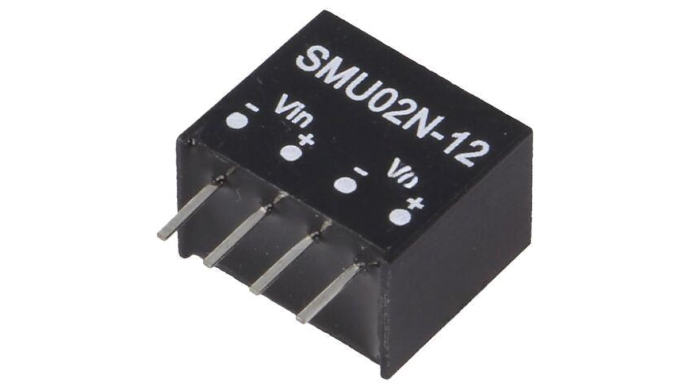 Przetwornica DC/DC, 2W, Uwej: 21,6...26,4 VDC, Uwyj: 12 VDC SMU02N-12
