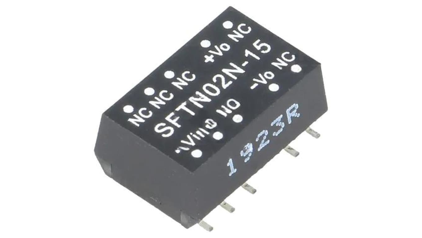 Przetwornica DC/DC, 2W, Uwej: 21,6...26,4 VDC, Uwyj: 15 VDC SFTN02N-15