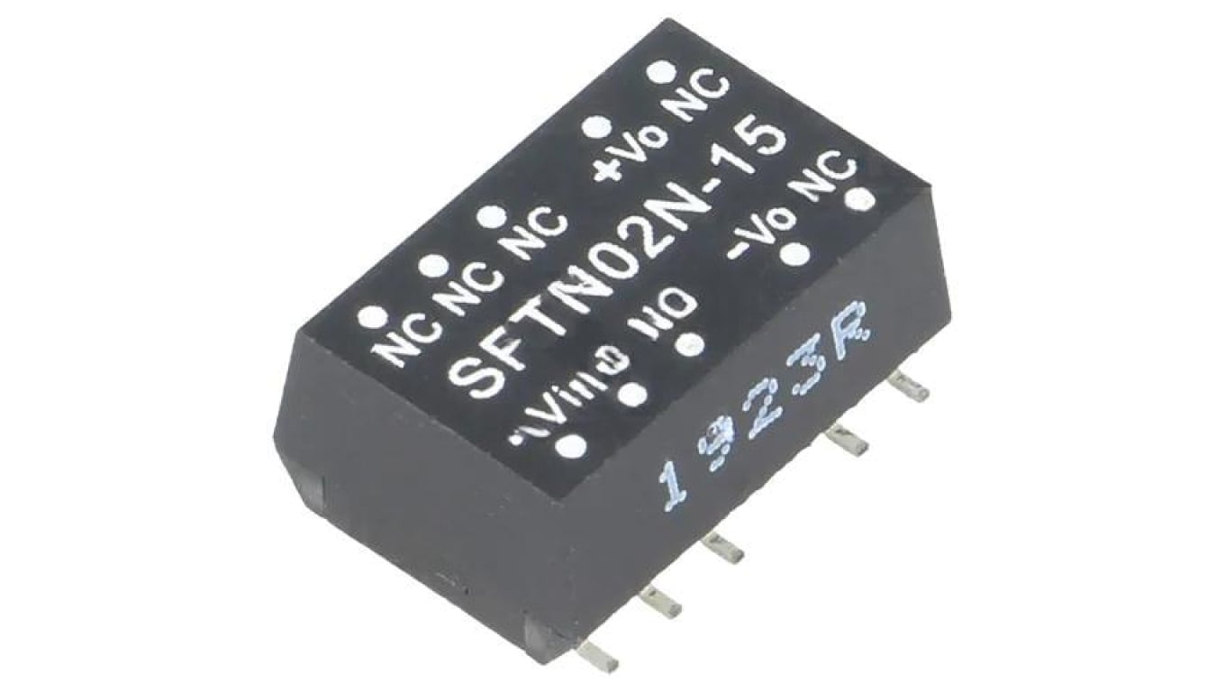 Przetwornica DC/DC, 2W, Uwej: 21,6...26,4 VDC, Uwyj: 15 VDC SFTN02N-15