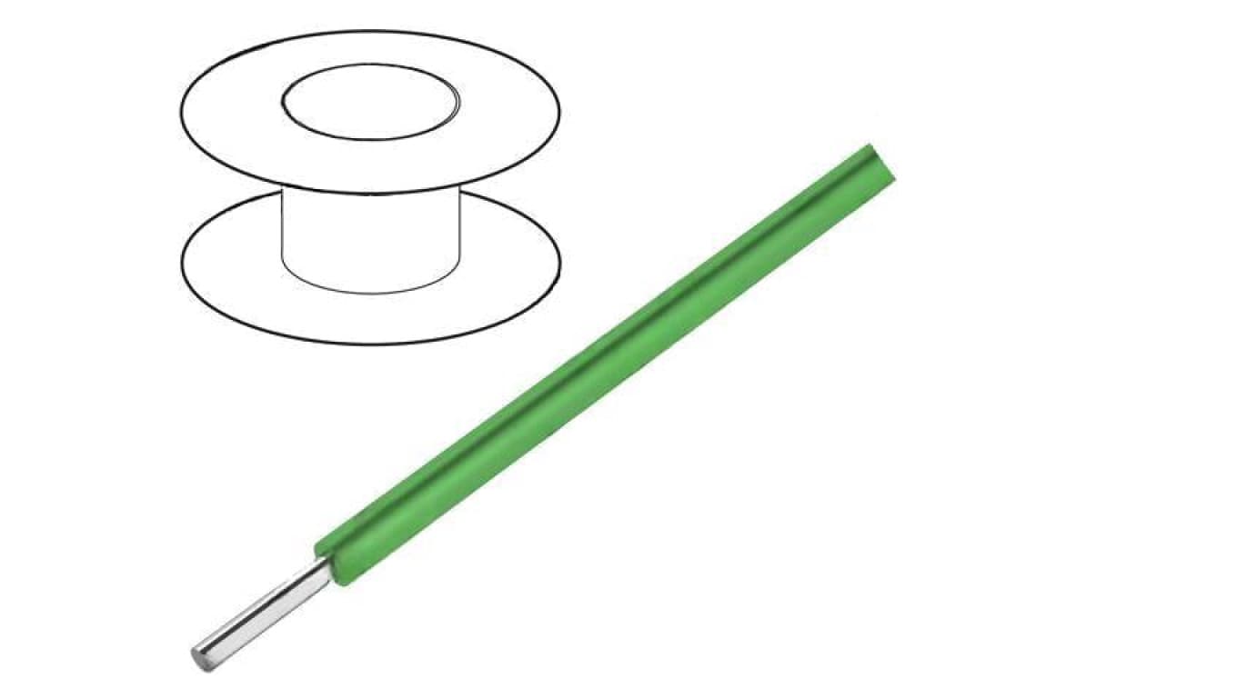 Przewód HookUp Wire d: 24AWG drut Cu PVC zielony 300V 305m 3050/1 GR001