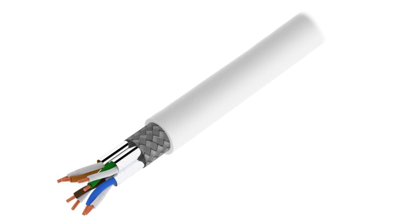 Przewód S/FTP Cat 7 Cu 27AWG LSZH 100m biały CPV0041