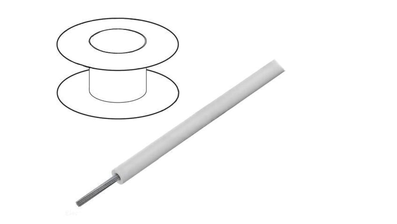 Przewód ThermoThin linka Cu d: 30AWG PFA biały 600V 30,5m 2630 WH005