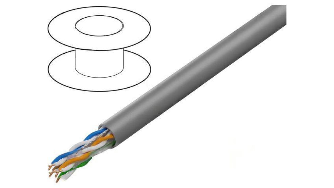 Przewód U/UTP 4x2x23AWG Cat: 6 CCA PVC szary 305m LCU6-15CC-0305-S