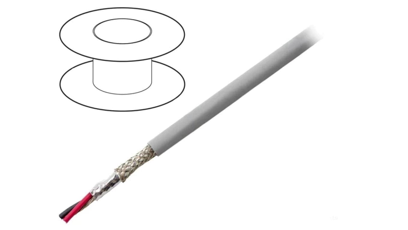 Przewód na rolce 30,5m EcoCable Mini 2x28AWG MPPE ciemnoszary 300V 78302 SL005