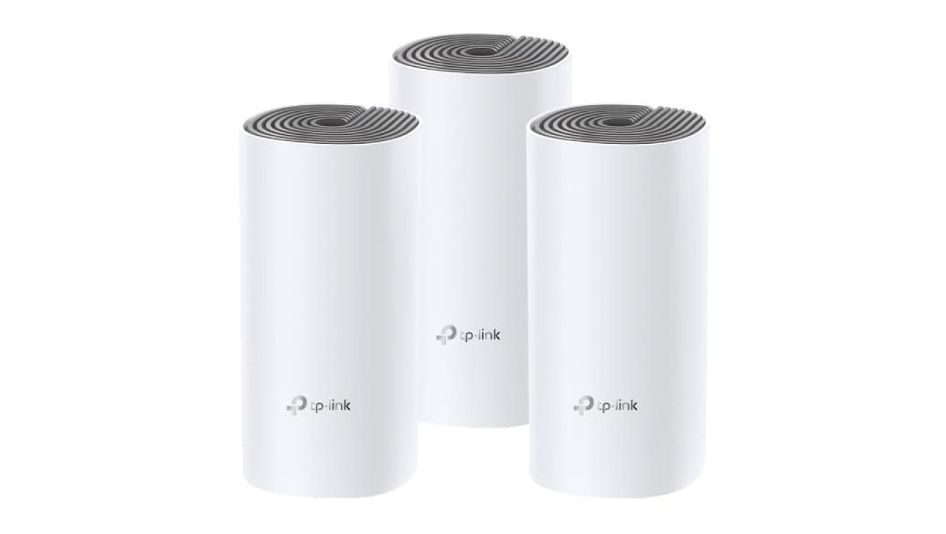 Router, access point WiFi Mesh bezprzewodowy (867 Mb/s 5GHz, 300Mb/s 2,4GHz) TP-Link DECO E4 AC1200 zestaw 3 sztuk