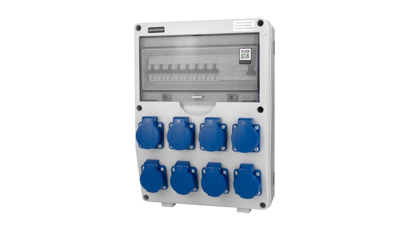 Rozdzielnica budowlana TD-S/FI hermetyczna IP44 + 8x230V/2P+Z Schuko DOKTORVOLT DV-6497-D