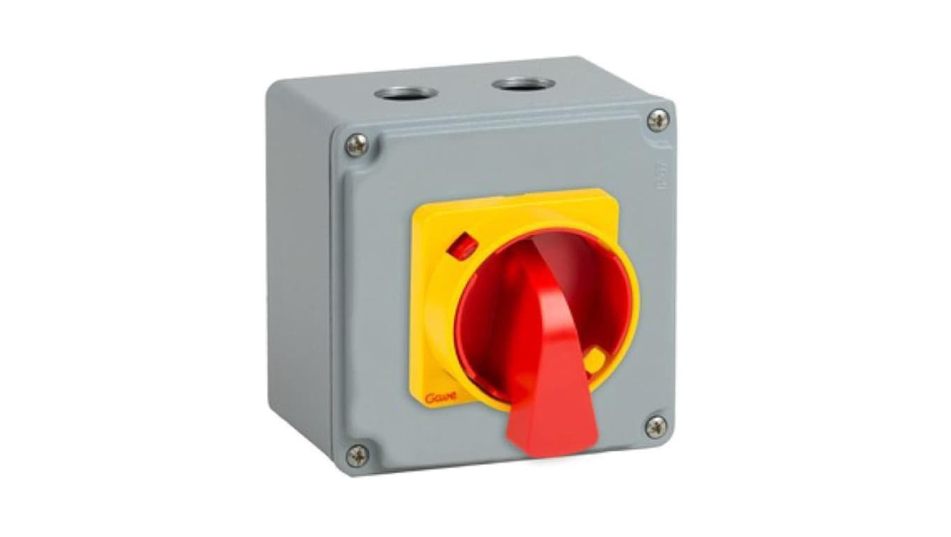 Rozłącznik ognioodporny Gave FPROTEC F400 6P 25A 1NO+1NC z możliwością blokady w poz. 0, AB55621F4-G
