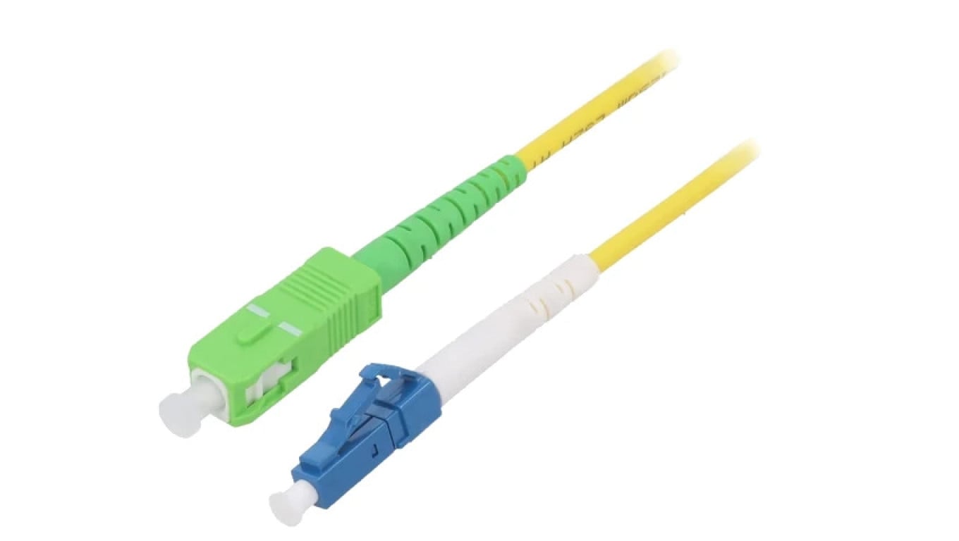 Patch cord światłowodowy OS2 LC/UPC,SC/APC 20m LSZH żółty 59654