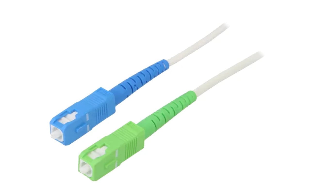 Patch cord światłowodowy OS2 SC/APC, SC/UPC 30m LSZH biały 59626