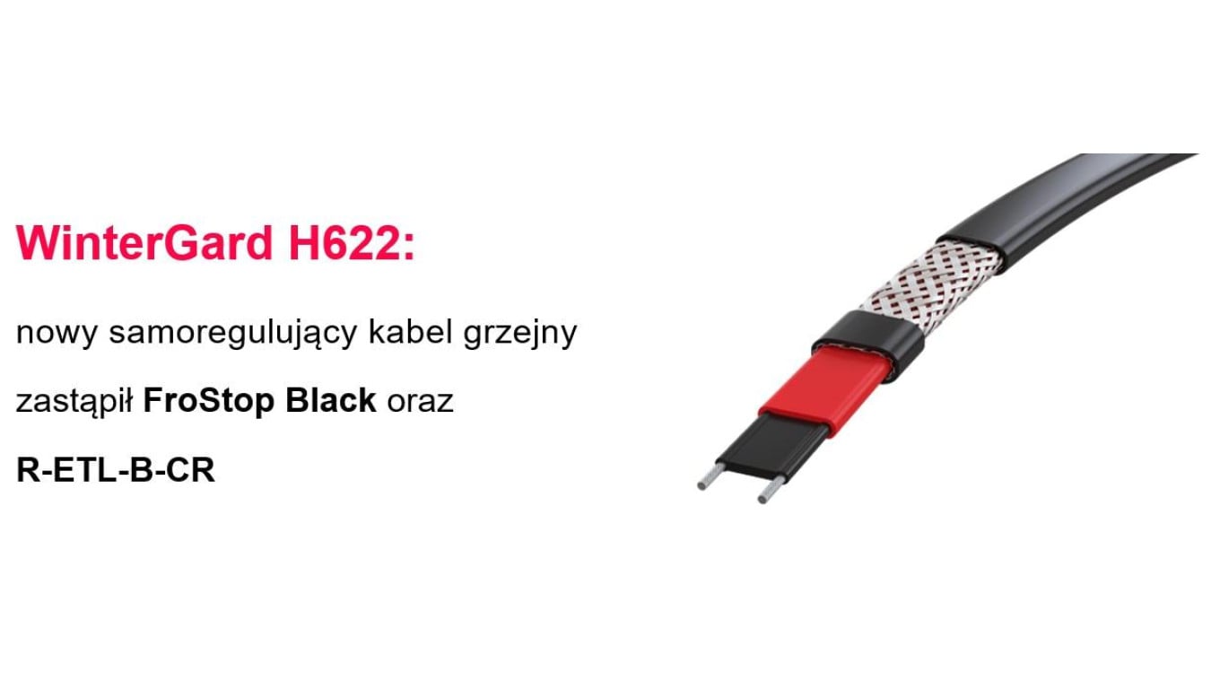 Samoregulujący przewód grzejny Raychem WinterGard WGRD-H622, układany w RYNNACH oraz NA RURACH 18 W/m w temp. +5stC - bębnowy