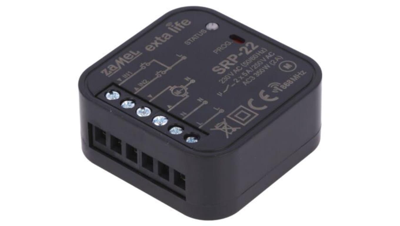 Sterownik rolet, dopuszkowy, 230VAC, NO x2, IP20, Ipracy max: 5A SRP-22