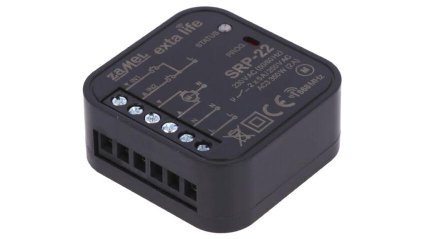 Sterownik rolet, dopuszkowy, 230VAC, NO x2, IP20, Ipracy max: 5A SRP-22