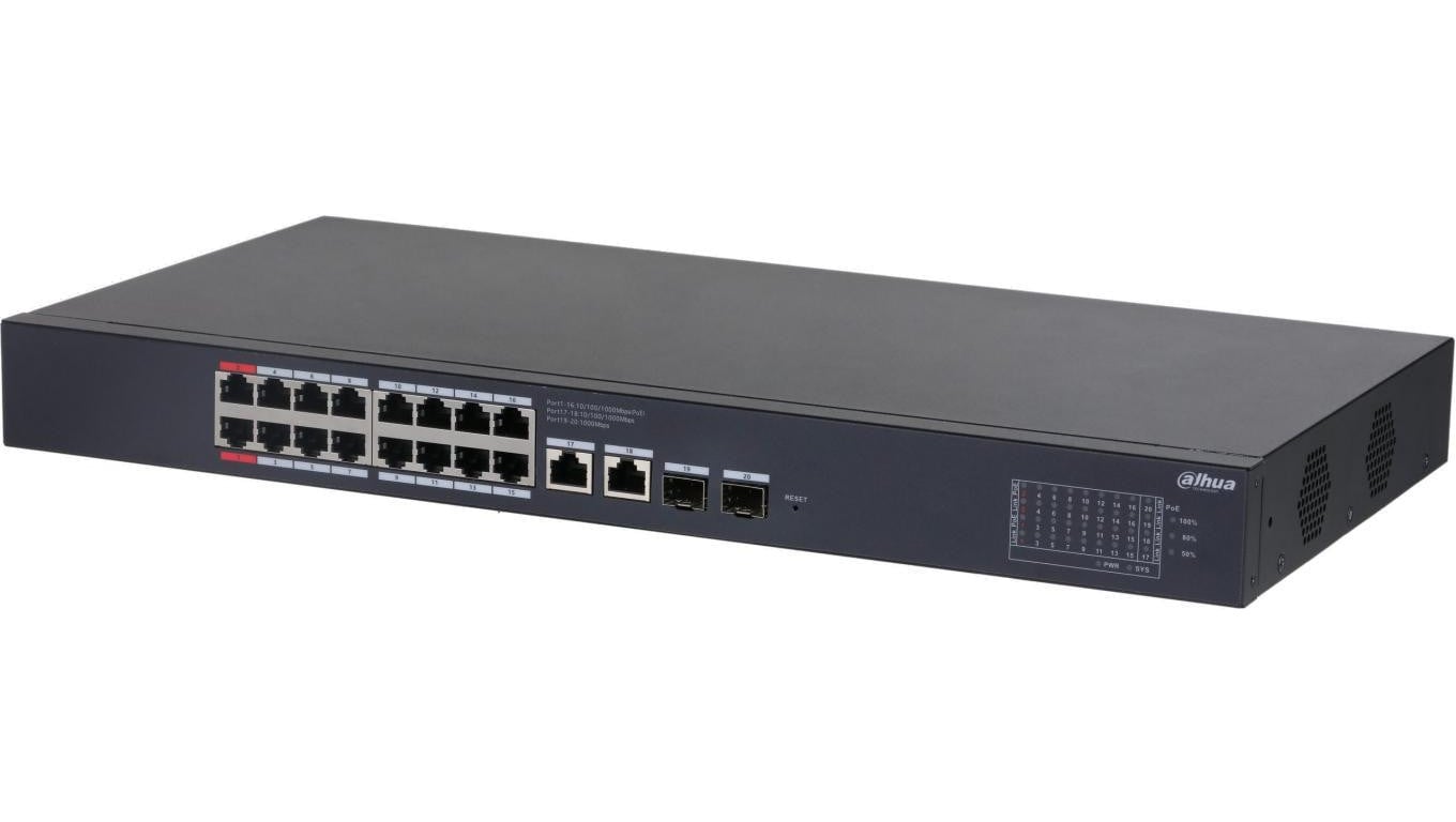 Switch PoE 16-portowy 1Gbps +2x SFP CS4220-16GT-240