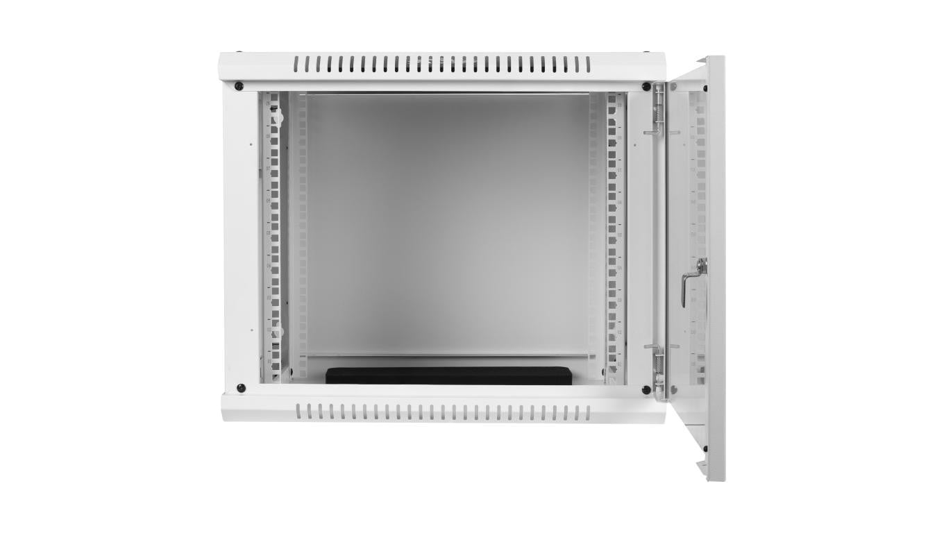 Szafa wisząca RACK 19 18U 450mm drzwi szklane biała NEKU TS BOX