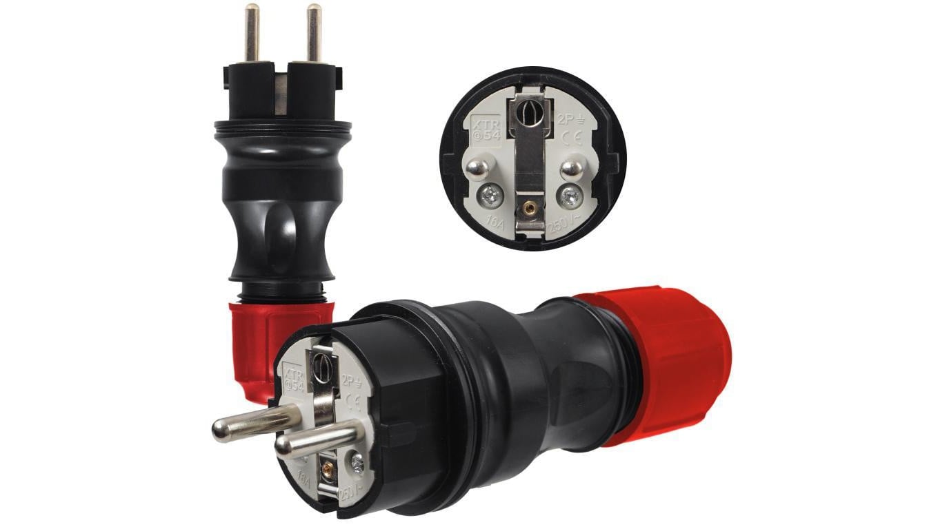 Wtyczka Gumowa 16A IP44 hermetyczna ekskluzywna bezpieczna prosta XTR54 W54.3.FG