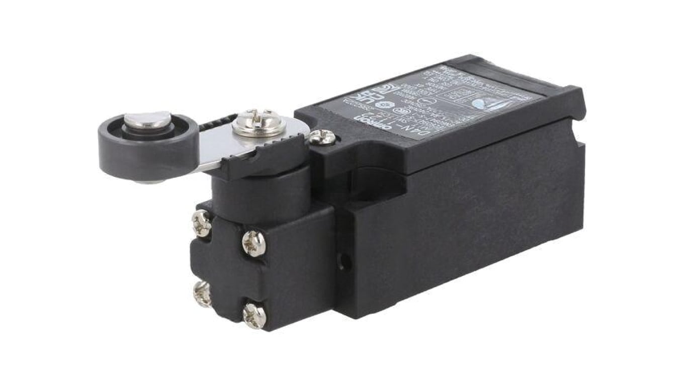 Wyłącznik krańcowy, dźwignia R 26mm, rolka metalowa, z konfiguracją wyjścia NO + NC, PG13,5, plastik, IP67 D4N-1122