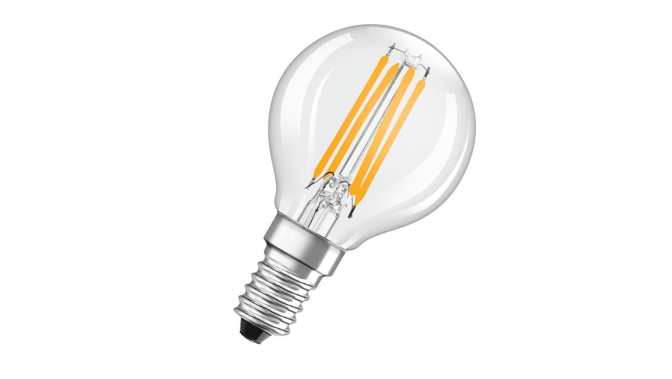 Żarówka LED OSRAM P45 Kulka E14 2.2W zamiennik 25W 300lm 2700K Ciepła CRI90 300 Filament Ściemnialna Klasa D 4 Lata Gwarancji