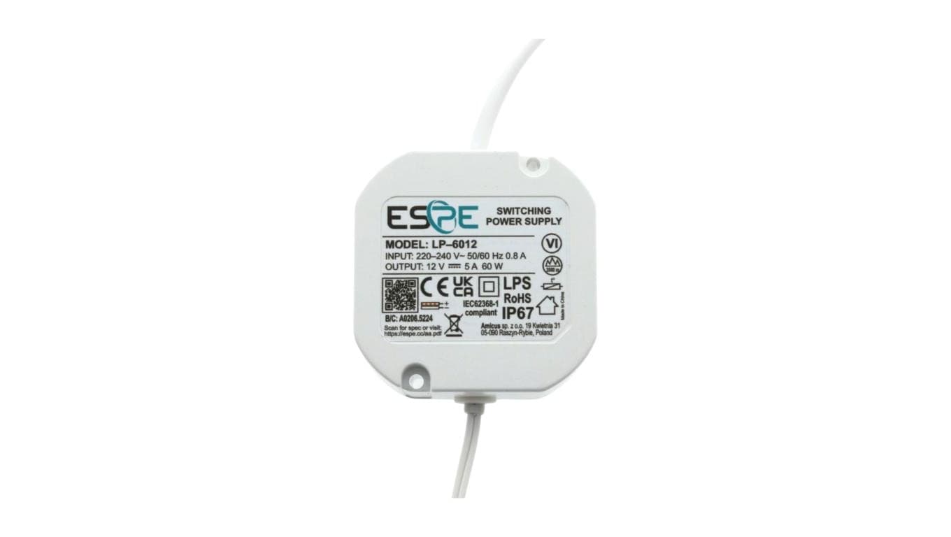 Zasilacz dopuszkowy ESPE LP 12V 5A 60W IP67
