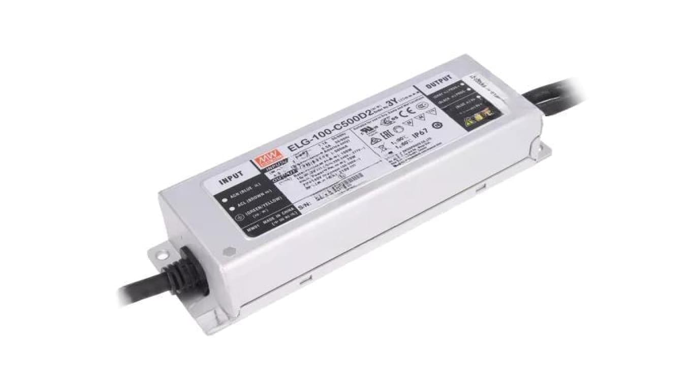 Zasilacz impulsowy DC, 100W, napięcie wyjściowe: 100...200 VDC, prąd wyjściowy: 500 mA ELG-100-C500D2-3Y