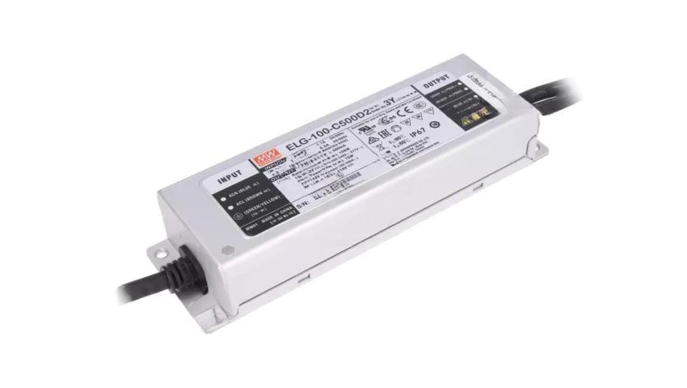 Zasilacz impulsowy DC, 100W, napięcie wyjściowe: 100...200 VDC, prąd wyjściowy: 500 mA ELG-100-C500D2-3Y