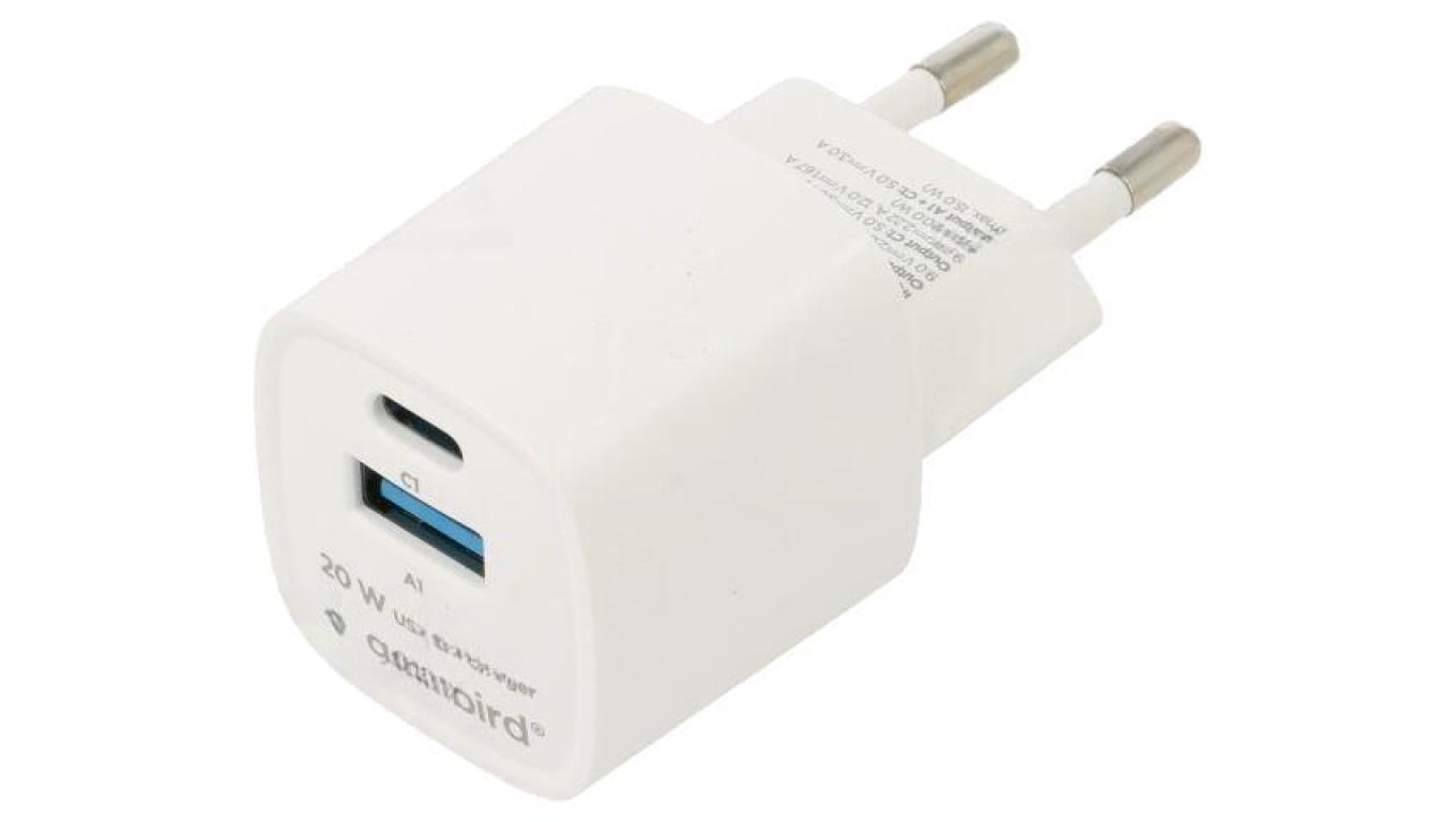 Zasilacz impulsowy, sieciowy,wtykowy, 5VDC, 3A, 20W, biały TA-UC-PDQC20-W-01