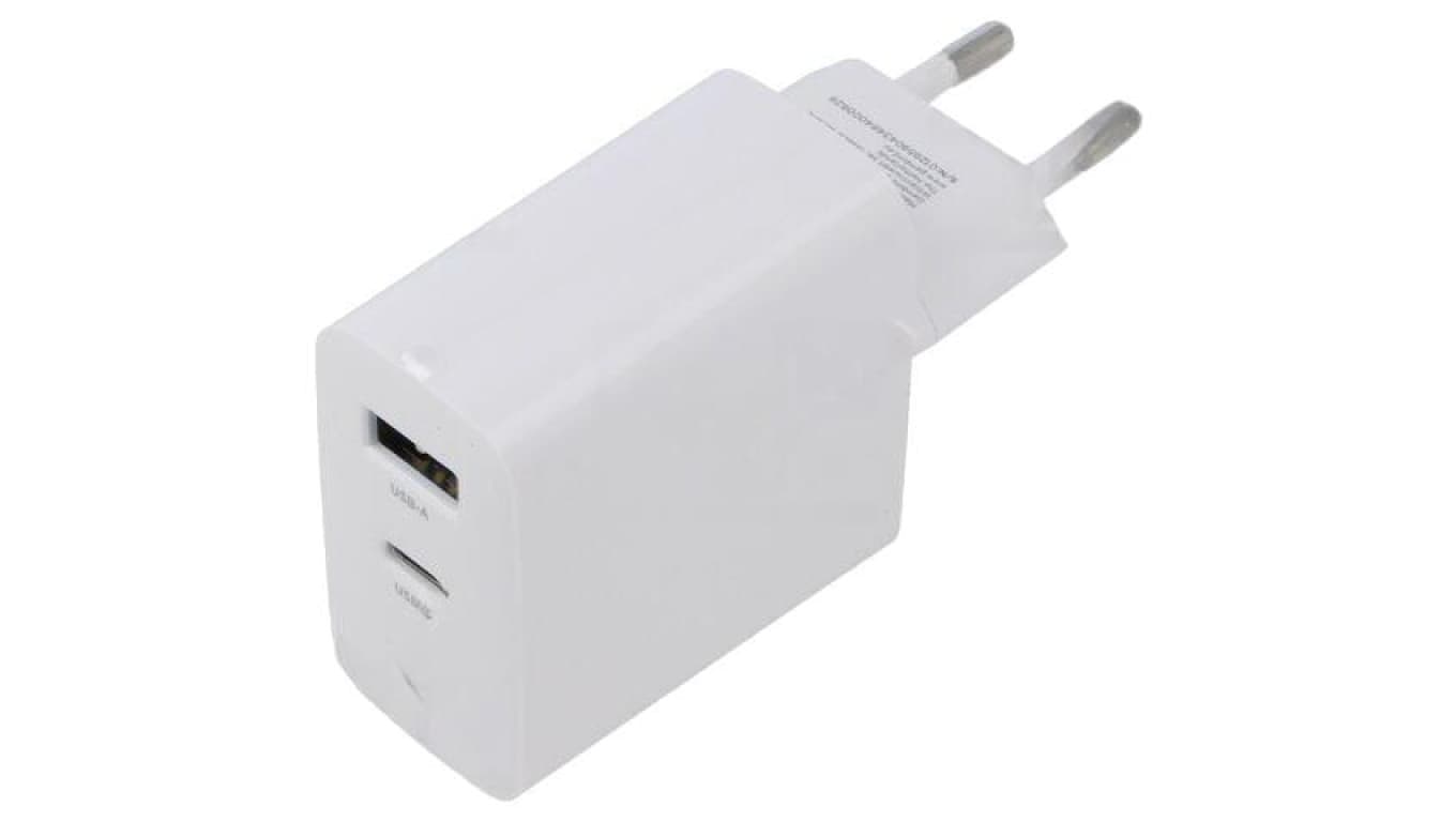 Zasilacz impulsowy, sieciowy,wtykowy, 5VDC, 3A, 45W, biały, GaN TA-UC-PDQC45L-W-01