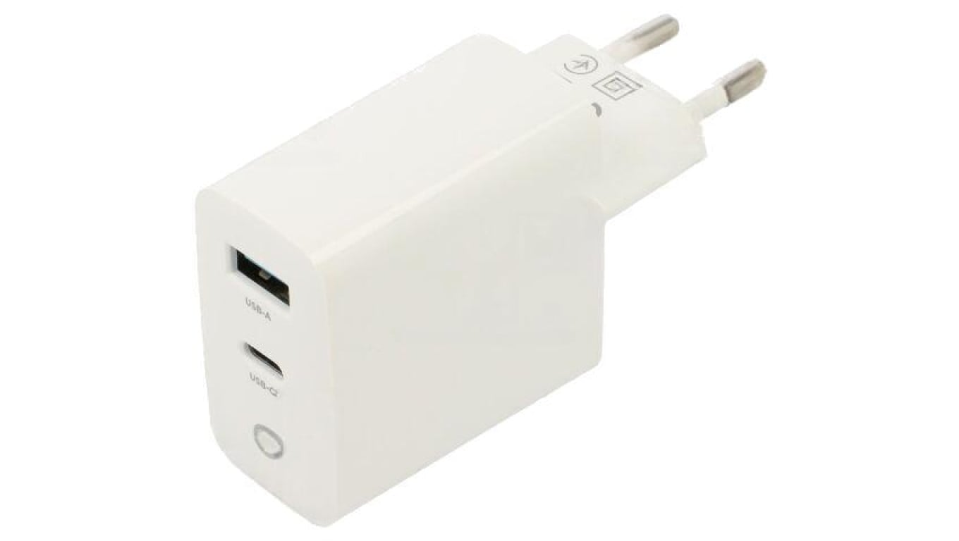 Zasilacz impulsowy, sieciowy,wtykowy, 5VDC, 3,25A, 65W, biały TA-UC-PDQC65L-W-01