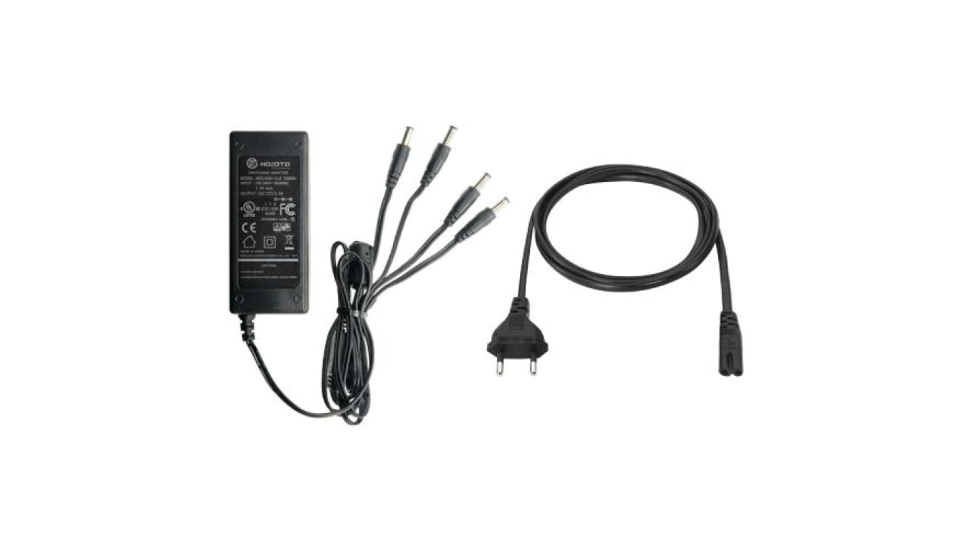 Zasilacz typu desktop wielowyjściowy impulsowy 12V 5A CMS 4-wyjściowy 4x wtyk DC 2,1/5,5