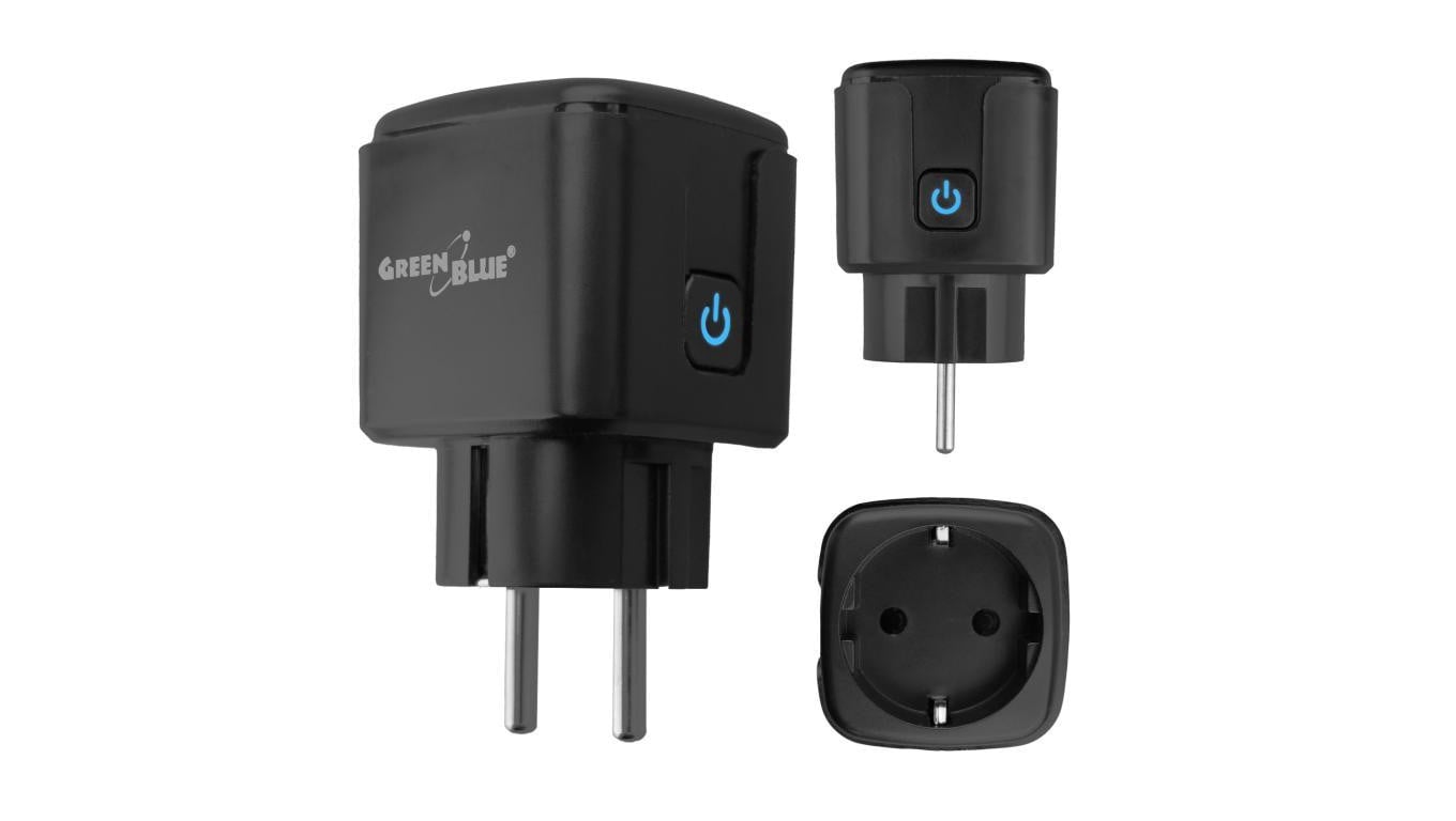 Zdalnie sterowane gniazdko WiFi GreenBlue, Android/iOS/Alexa/Google Home, timer, watomierz, max 16A/3840W, GB735 B