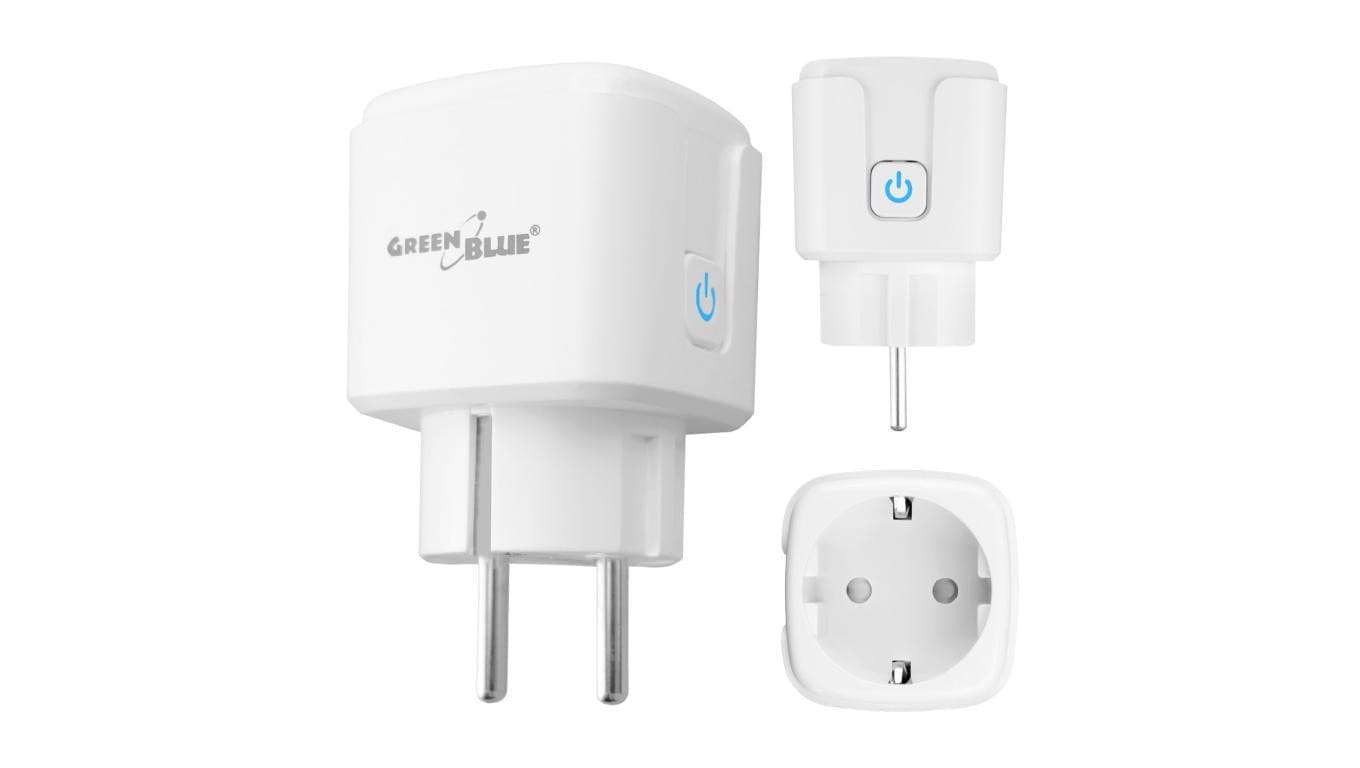 Zdalnie sterowane gniazdko WiFi GreenBlue, Android/iOS/Alexa/Google Home, timer, watomierz, max 16A/3840W, GB735 W