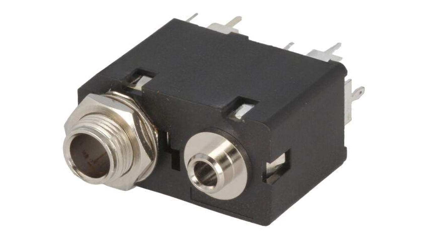 Złącze Jack 3,5mm + Jack 6,3mm, żeńskie, gniazdo, proste, mono,podwójne ACJM-MVD985-2S