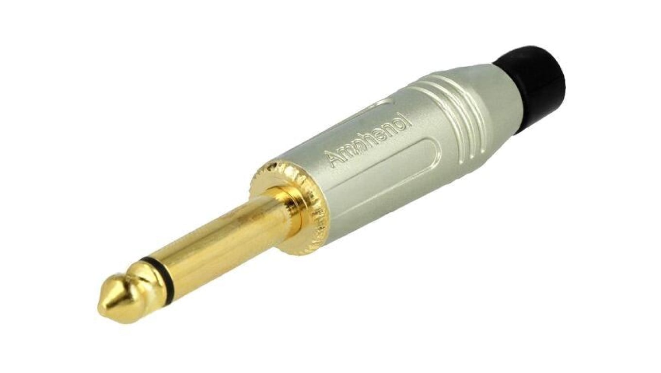 Złącze Jack 6,3mm, męskie, wtyk, proste, mono ACPM-GN-AU