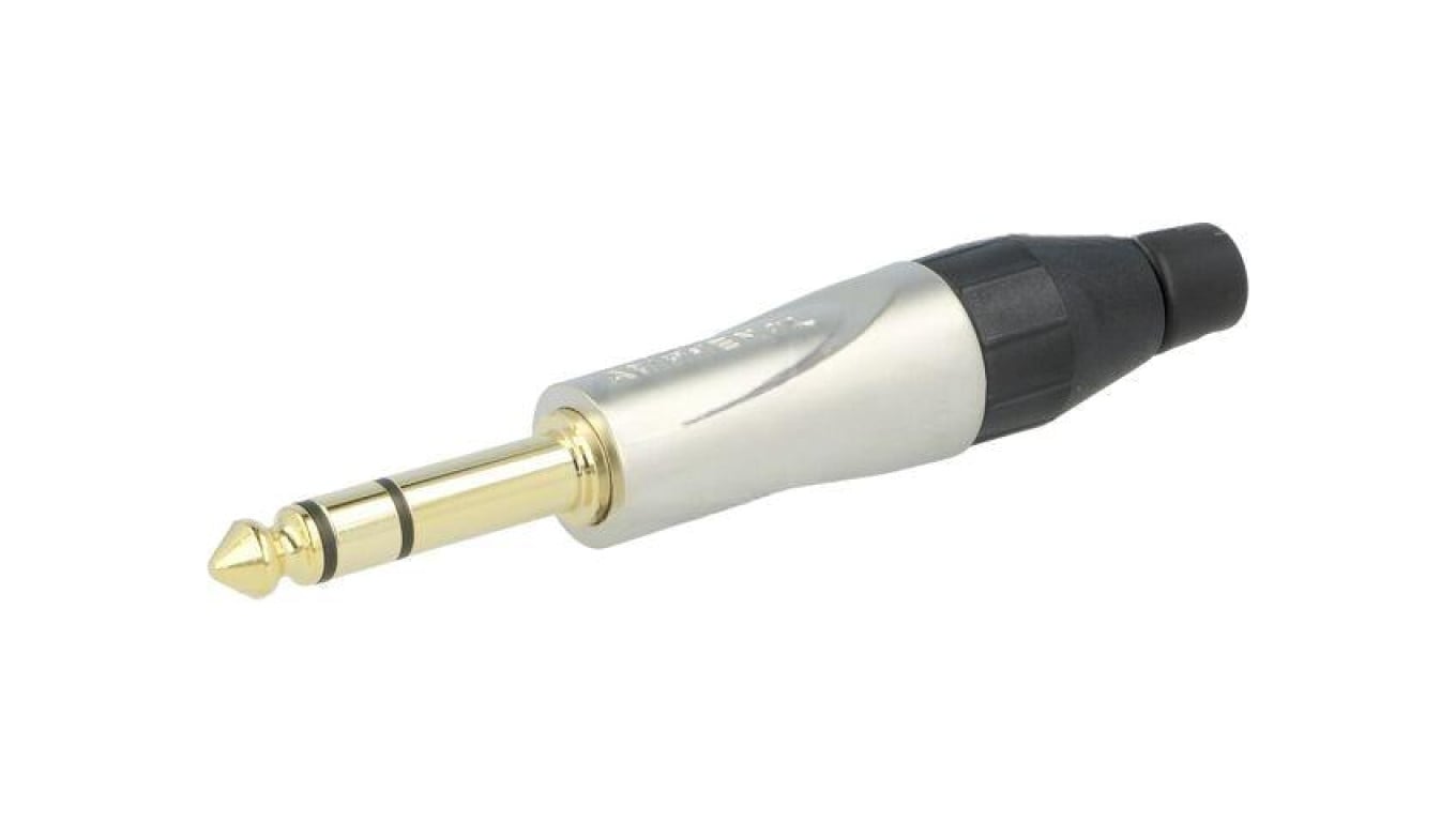 Złącze Jack 6,3mm, męskie, wtyk, proste, stereo TS3P-AU