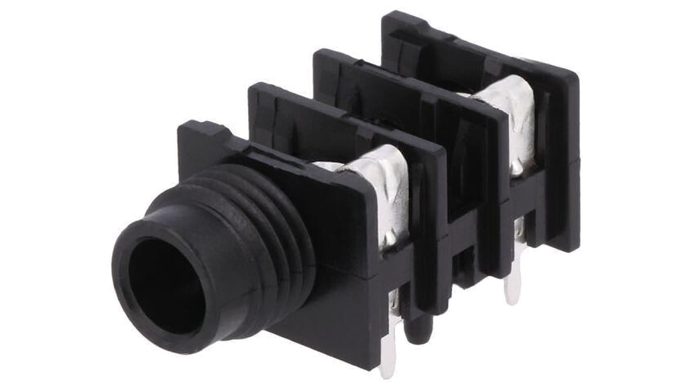 Złącze Jack 6,3mm, żeńskie, gniazdo, kątowe 90, mono ACJM-HHOP