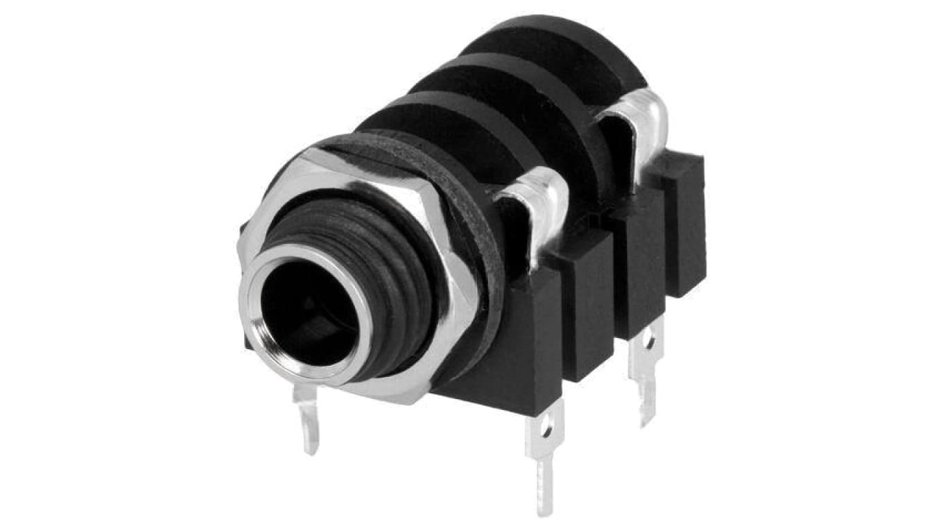 Złącze Jack 6,3mm, żeńskie, gniazdo, kątowe 90, mono ACJM-MC