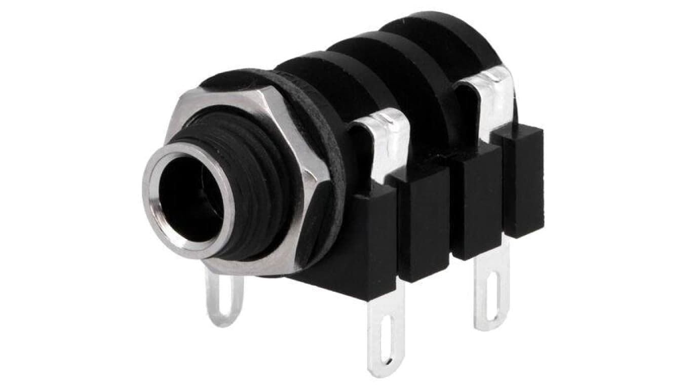 Złącze Jack 6,3mm, żeńskie, gniazdo, kątowe 90, mono ACJM-MHS