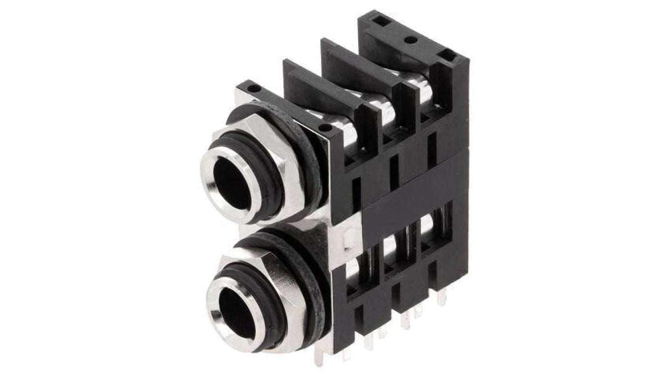 Złącze Jack 6,3mm, żeńskie, gniazdo, kątowe 90, stereo ACJS-MHDE