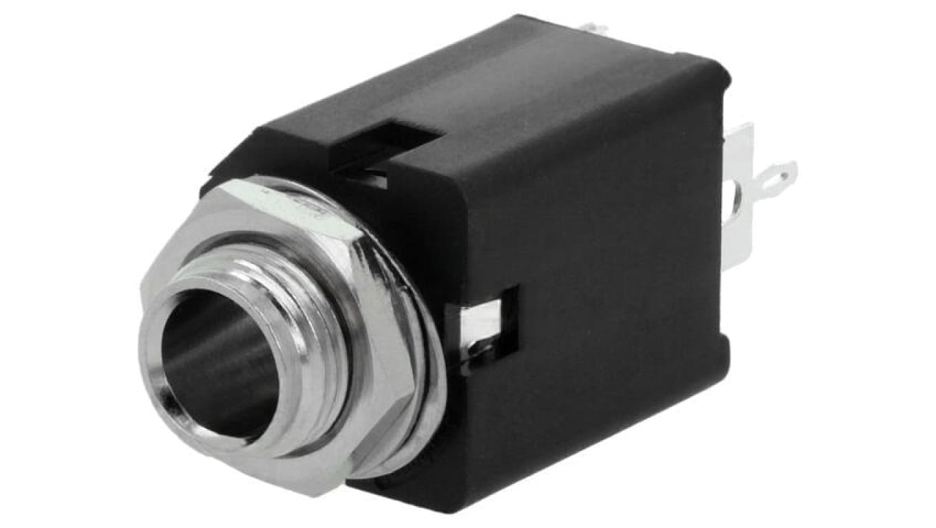 Złącze Jack 6,3mm, żeńskie, gniazdo, proste, mono ACJM-MN-2