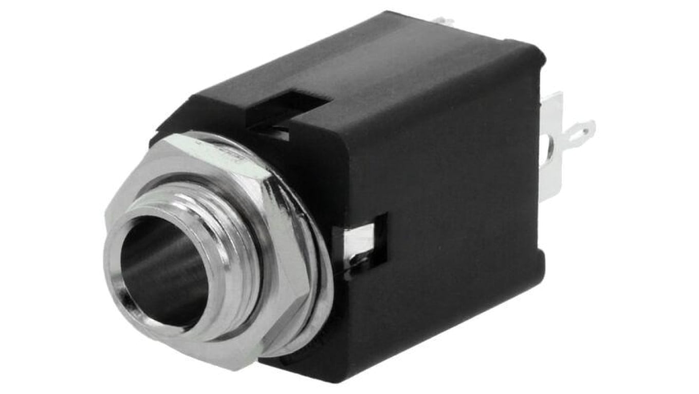 Złącze Jack 6,3mm, żeńskie, gniazdo, proste, mono ACJM-MN-2