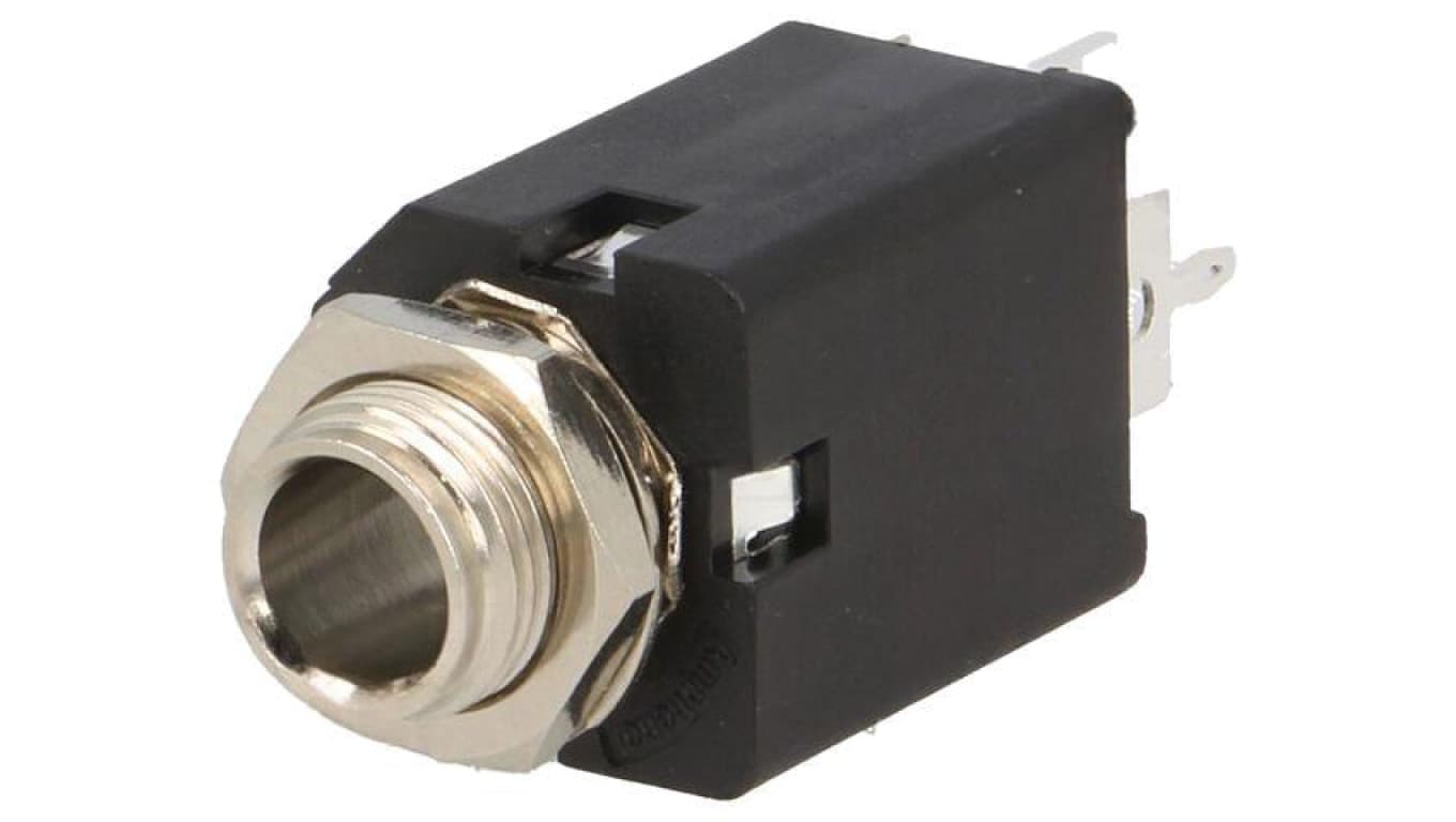 Złącze Jack 6,3mm, żeńskie, gniazdo, proste, mono ACJM-MV-2S