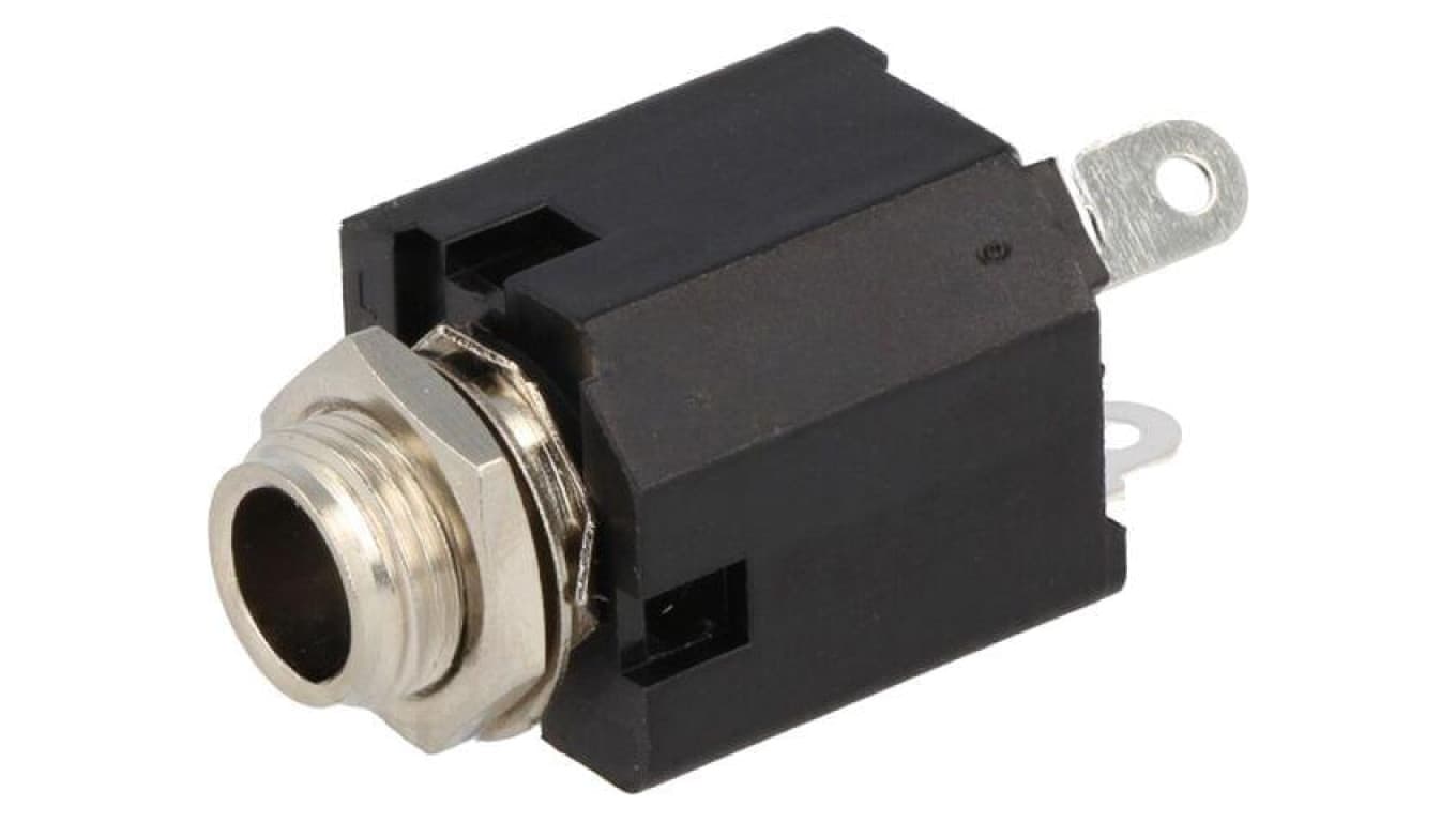 Złącze Jack 6,3mm, żeńskie, gniazdo, proste, mono ACJM-MVS-2