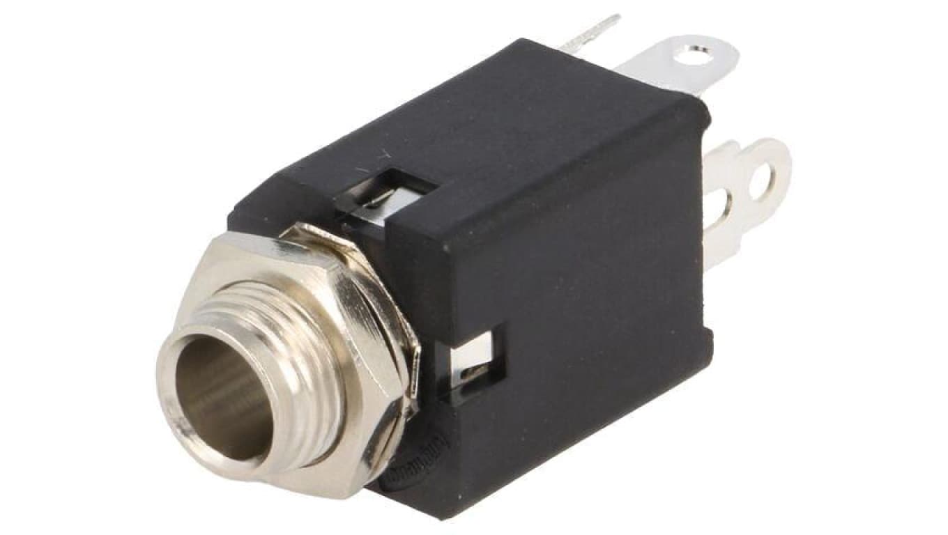 Złącze Jack 6,3mm, żeńskie, gniazdo, proste, stereo ACJS-MVS-5