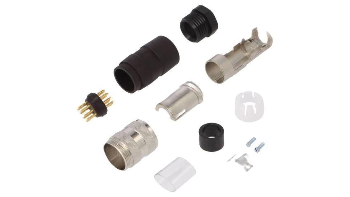 Złącze M16, męskie, wtyk, PIN: 12, proste, napięcie znamionowe: 150V, prąd znamionowy: 3A T3635002U