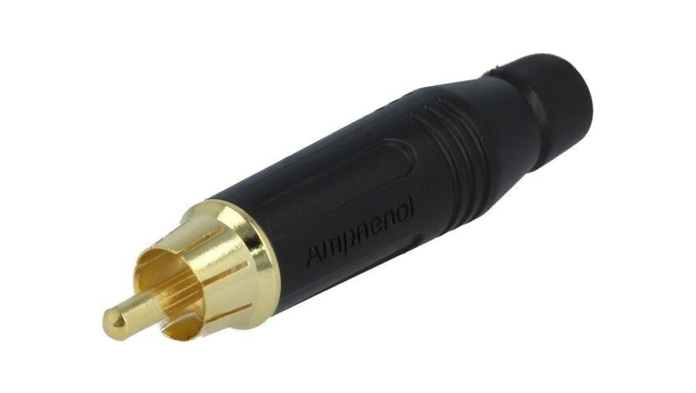 Złącze RCA, męskie, wtyk, proste, złocony ACPR-BLK