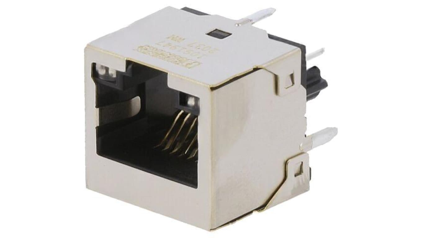 Złącze RJ45 gniazdo PIN 8 Cat 6a z diodą LED złocony 8p8c 1091947