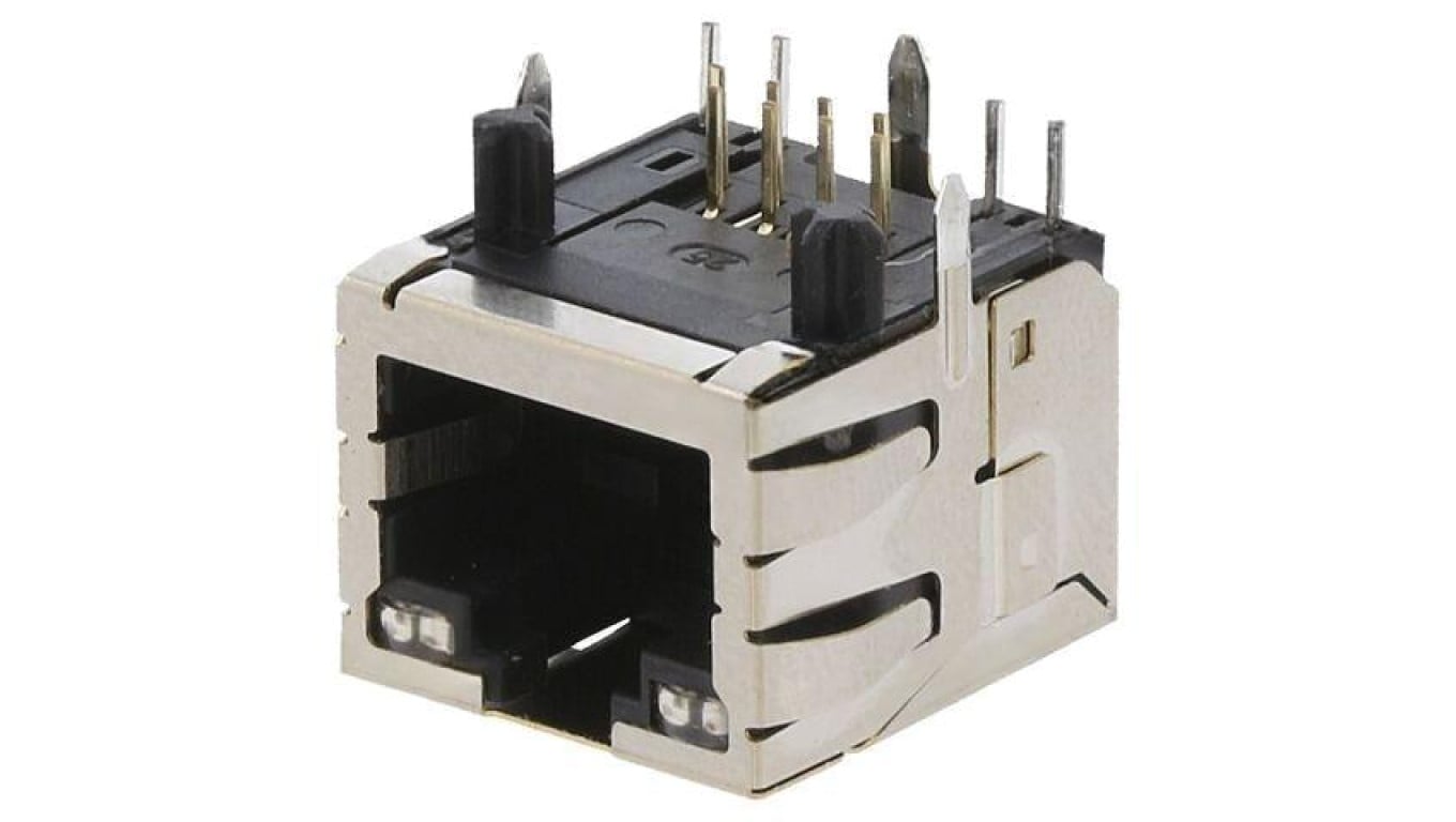 Złącze RJ45 gniazdo PIN 8 Cat 6a z diodą LED złocony 8p8c 1099281