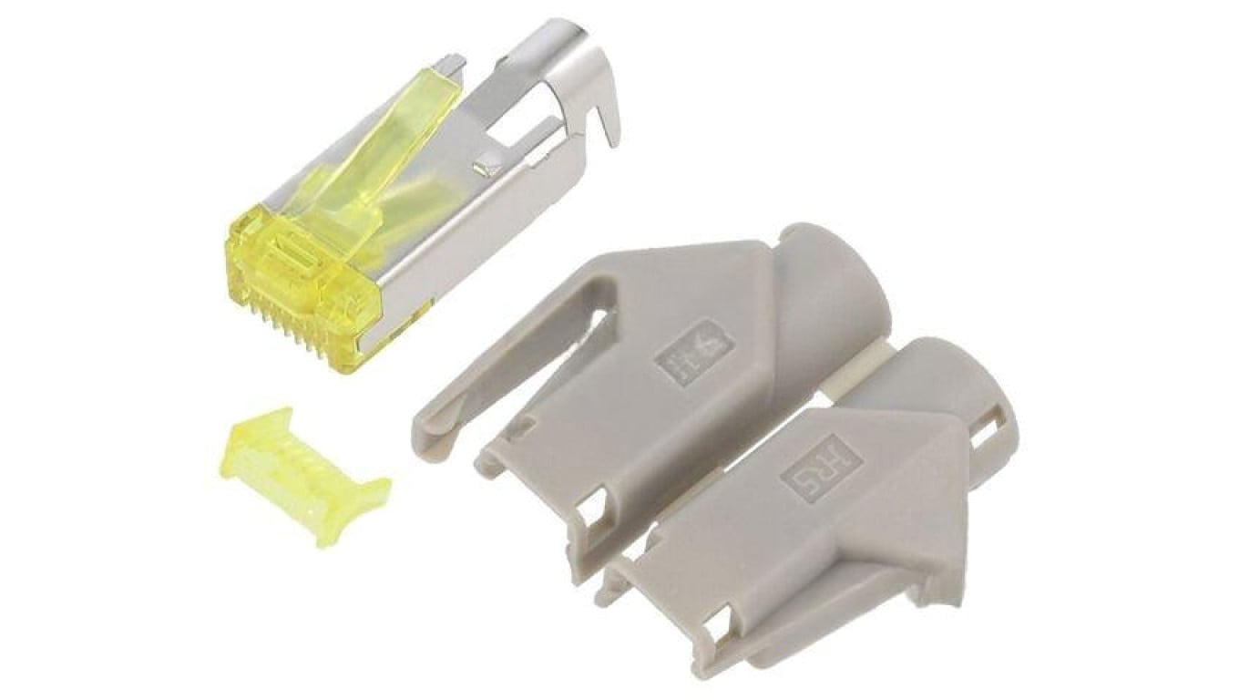 Złącze RJ45 wtyk PIN 8 Cat 6a nieekranowane złocony 8p8c 1414395