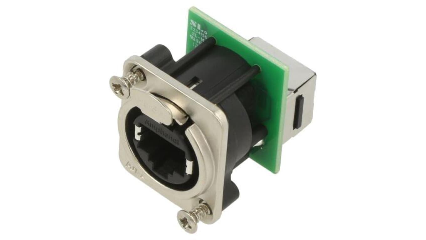 Złącze RJ45, żeńskie, gniazdo, ilość pinów: 8, proste, 125 V RJX8FD5T