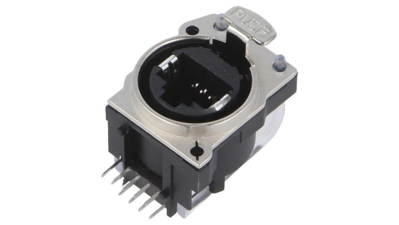Złącze RJ45, żeńskie, gniazdo, proste, 125 V RJX8FB6HLPB